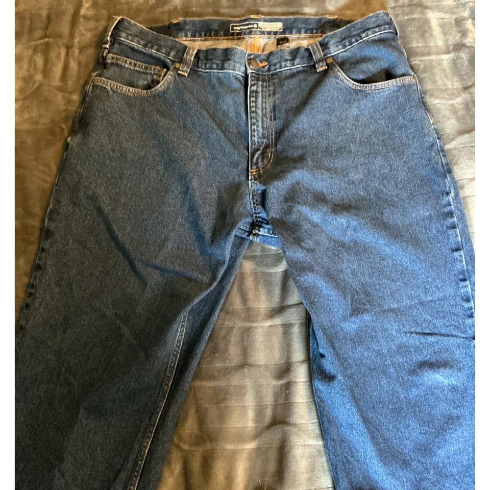 Carhartt Relaxed Fit Jeans 40x30 Men's Blue Denim Workwear BD4943    Relaxed Fit